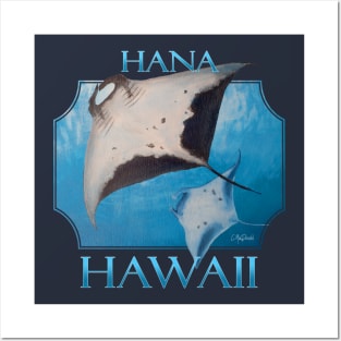 Hana Hawaii Manta Rays Sea Rays Ocean Posters and Art